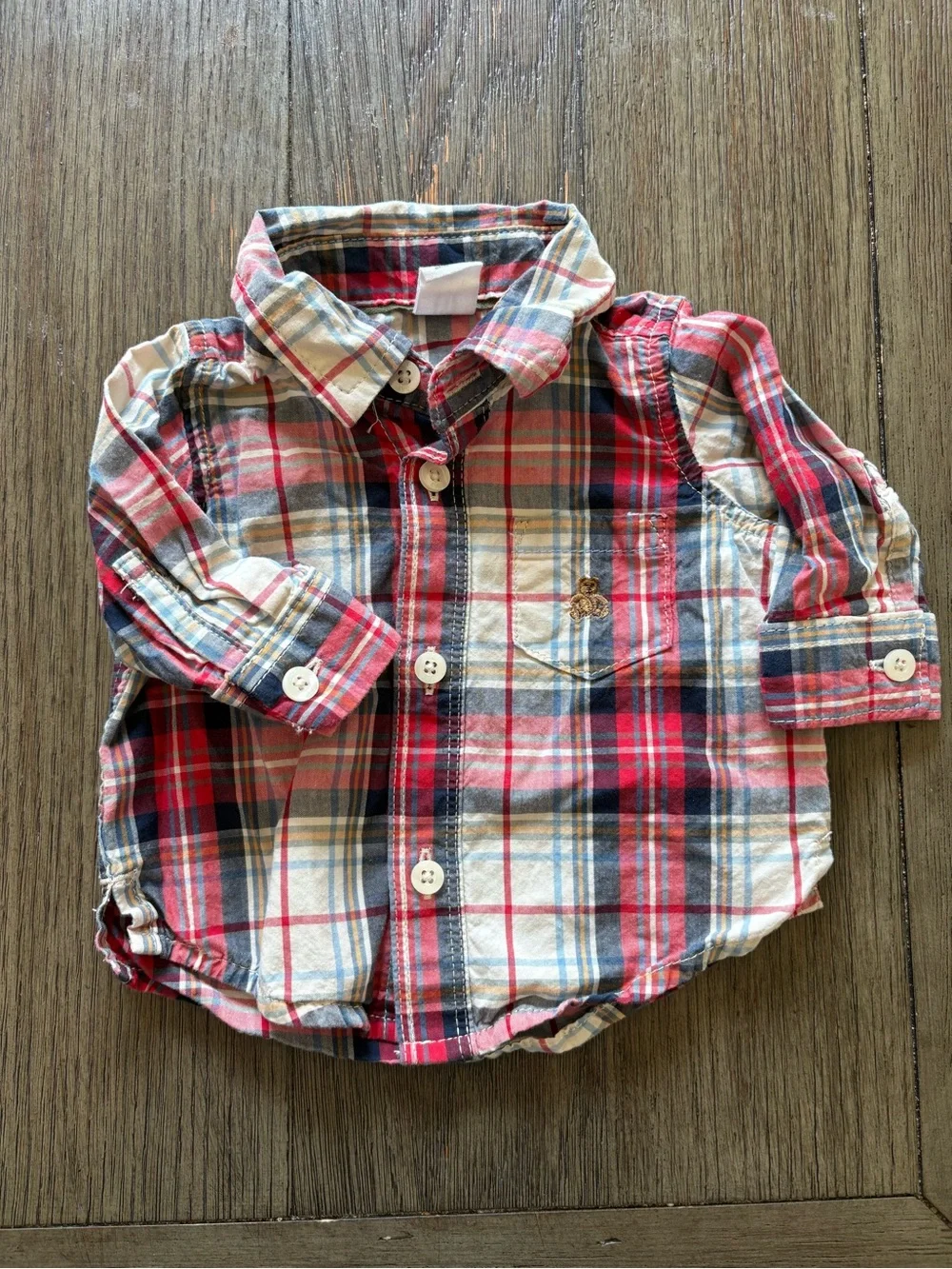 BabyGAP Plaid Button Up Shirt and Olive Cargo Pants Set - size 0-3